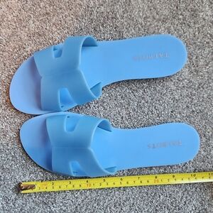 Talbots Light Blue Hannah Jelly Slide Sandals Size 8